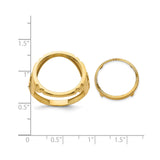 17 mm 14k Yellow Gold coin bezel for 16.5 mm Coin — size reference (ruler)