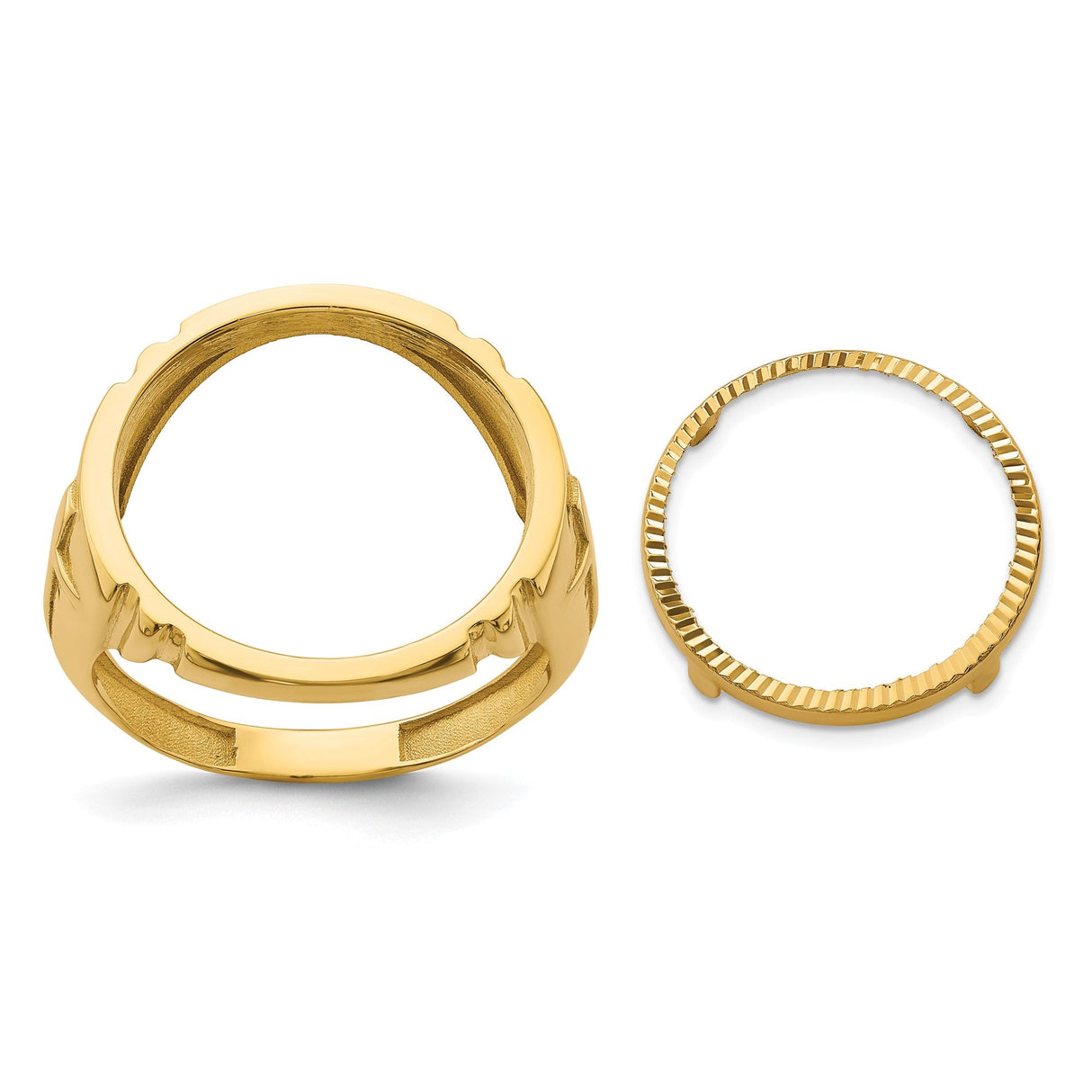 17 mm 14k Yellow Gold coin bezel for 16.5 mm Coin