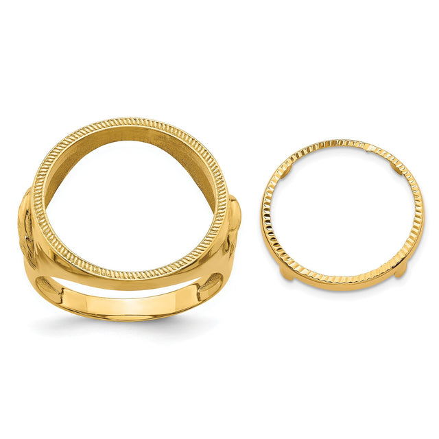 17 mm 14k Yellow Gold coin bezel for 16.5 mm Coin