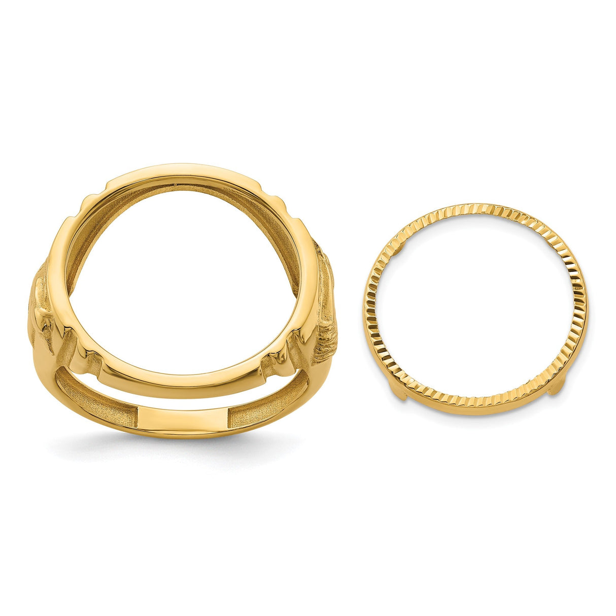17 mm 14k Yellow Gold coin bezel for 16.5 mm Coin