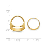 17 mm 14k Yellow Gold coin bezel for 16.5 mm Coin — size reference (ruler)