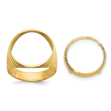 17 mm 14k Yellow Gold coin bezel for 16.5 mm Coin