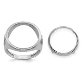 17 mm 14k White Gold coin bezel for 16.5 mm Coin