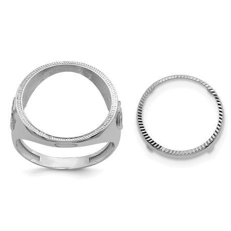 17 mm 14k White Gold coin bezel for 16.5 mm Coin