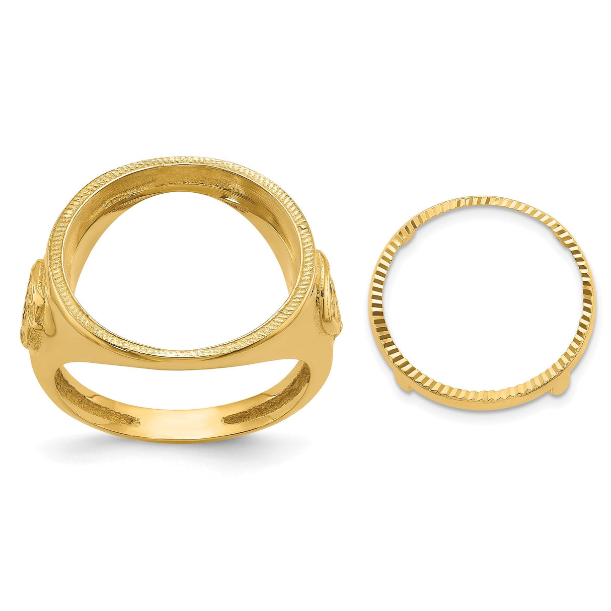 17 mm 14k Yellow Gold coin bezel for 16.5 mm Coin