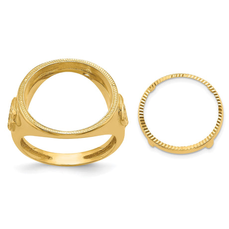 17 mm 14k Yellow Gold coin bezel for 16.5 mm Coin