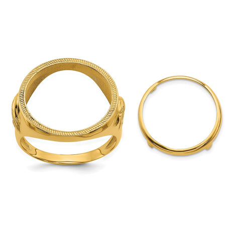 17 mm 14k Yellow Gold coin bezel for 16.5 mm Coin