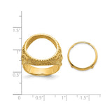 17 mm 14k Yellow Gold coin bezel for 16.5 mm Coin — size reference (ruler)
