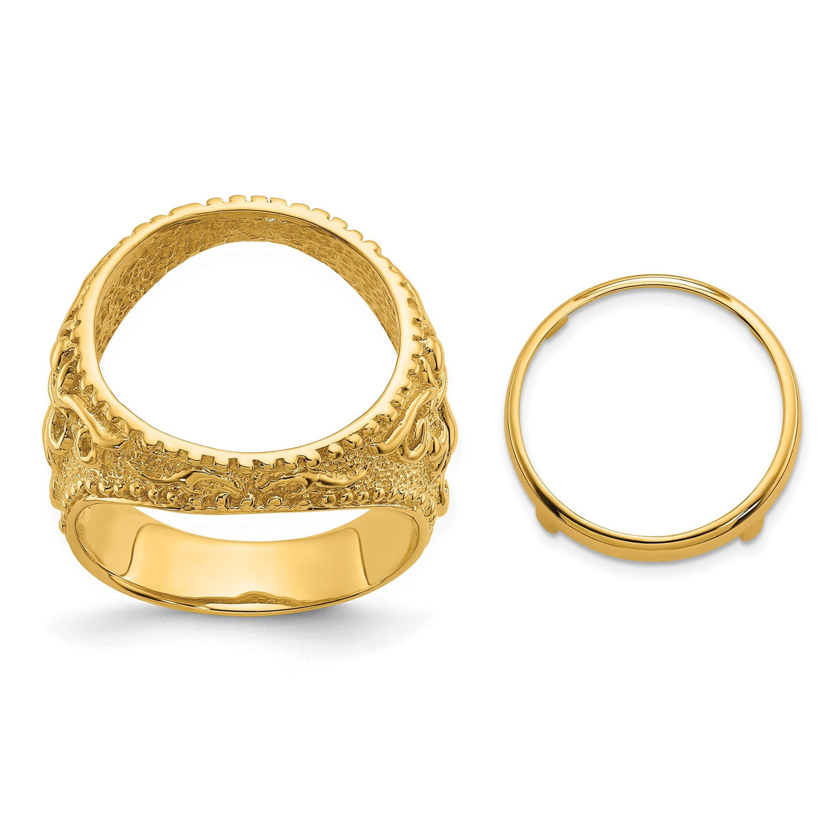 17 mm 14k Yellow Gold coin bezel for 16.5 mm Coin
