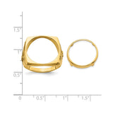 17 mm 14k Yellow Gold coin bezel for 16.5 mm Coin — size reference (ruler)