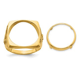 17 mm 14k Yellow Gold coin bezel for 16.5 mm Coin