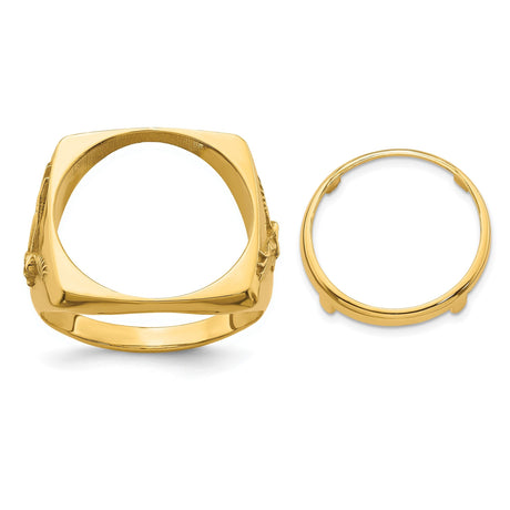 17 mm 14k Yellow Gold coin bezel for 16.5 mm Coin
