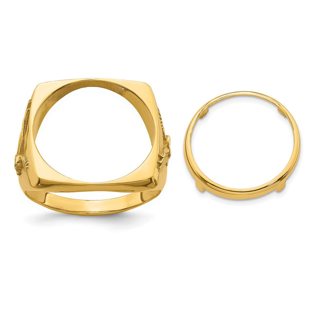 17 mm 14k Yellow Gold coin bezel for 16.5 mm Coin