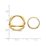 17 mm 10k Yellow Gold coin bezel for 16.5 mm Coin — size reference (ruler)