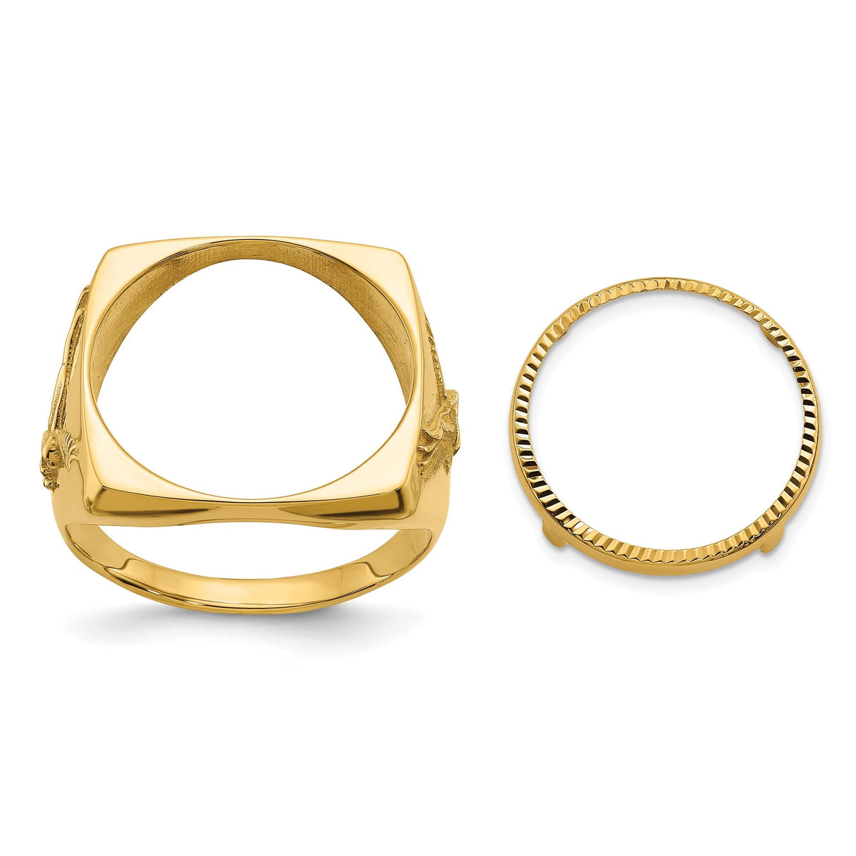17 mm 14k Yellow Gold coin bezel for 16.5 mm Coin