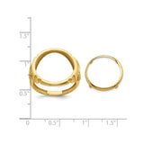 17 mm 14k Yellow Gold coin bezel for 16.5 mm Coin — size reference (ruler)