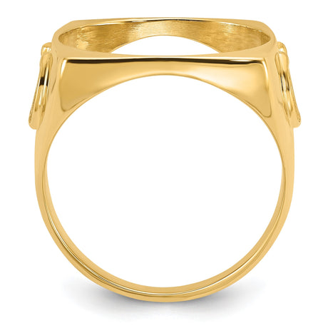 17 mm 14k Yellow Gold coin bezel for 16.5 mm Coin — alternate view