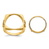 17 mm 14k Yellow Gold coin bezel for 16.5 mm Coin