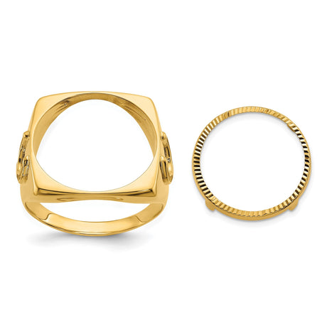 17 mm 14k Yellow Gold coin bezel for 16.5 mm Coin