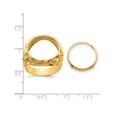 17 mm 14k Yellow Gold coin bezel for 16.5 mm Coin — size reference (ruler)