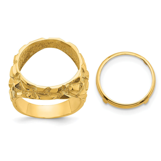 17 mm 14k Yellow Gold coin bezel for 16.5 mm Coin