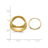 17 mm 14k Yellow Gold coin bezel for 16.5 mm Coin — size reference (ruler)