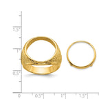 17 mm 14k Yellow Gold coin bezel for 16.5 mm Coin — size reference (ruler)