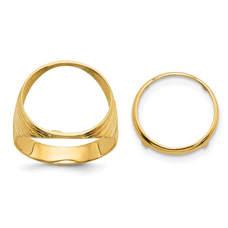 17 mm 14k Yellow Gold coin bezel for 16.5 mm Coin