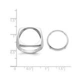 17 mm 14k White Gold coin bezel for 16.5 mm Coin — size reference (ruler)