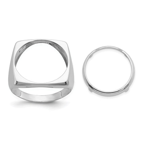 17 mm 14k White Gold coin bezel for 16.5 mm Coin