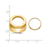 17 mm 14k Yellow Gold coin bezel for 16.5 mm Coin — size reference (ruler)