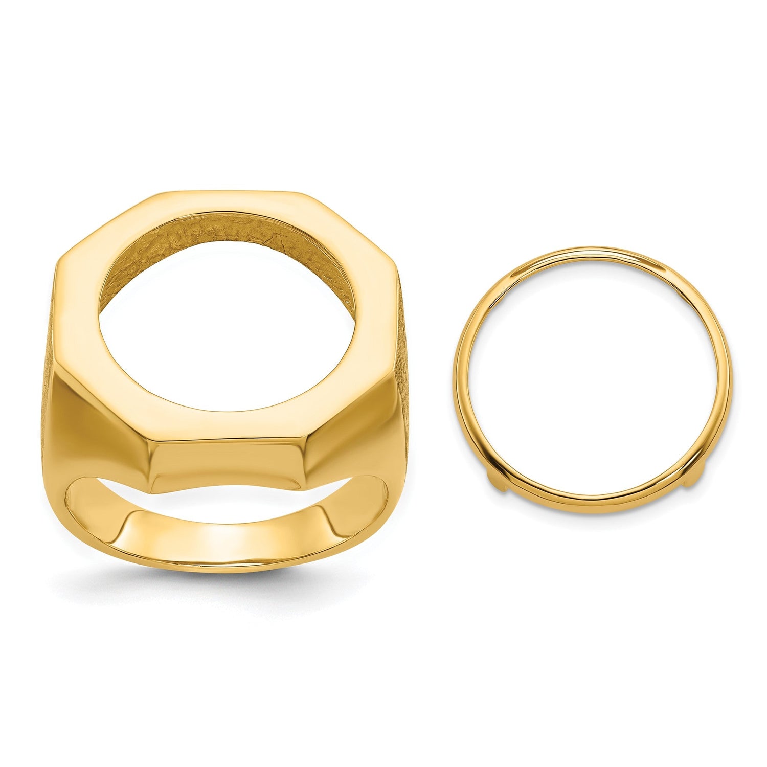 17 mm 14k Yellow Gold coin bezel for 16.5 mm Coin