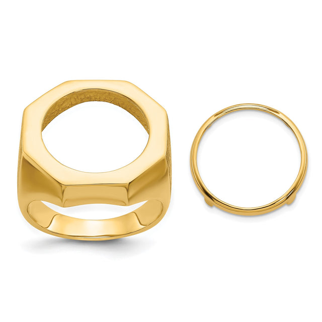 17 mm 14k Yellow Gold coin bezel for 16.5 mm Coin