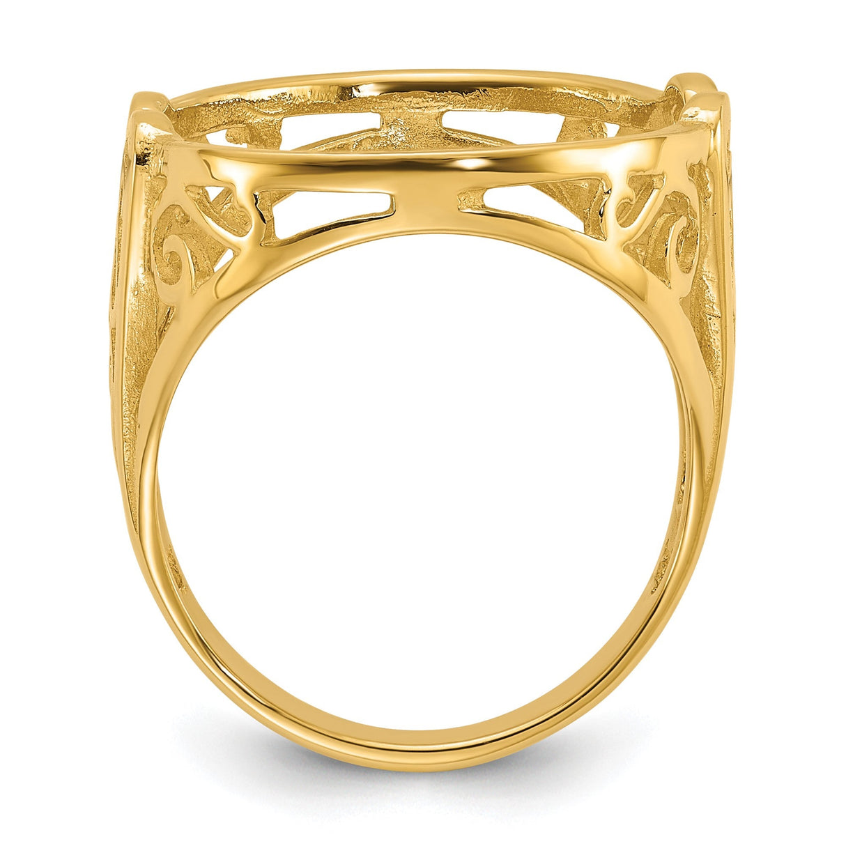 17 mm 14k Yellow Gold coin bezel for 16.5 mm Coin — alternate view