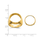 17 mm 14k Yellow Gold coin bezel for 16.5 mm Coin — size reference (ruler)