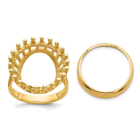 17 mm 14k Yellow Gold coin bezel for 16.5 mm Coin