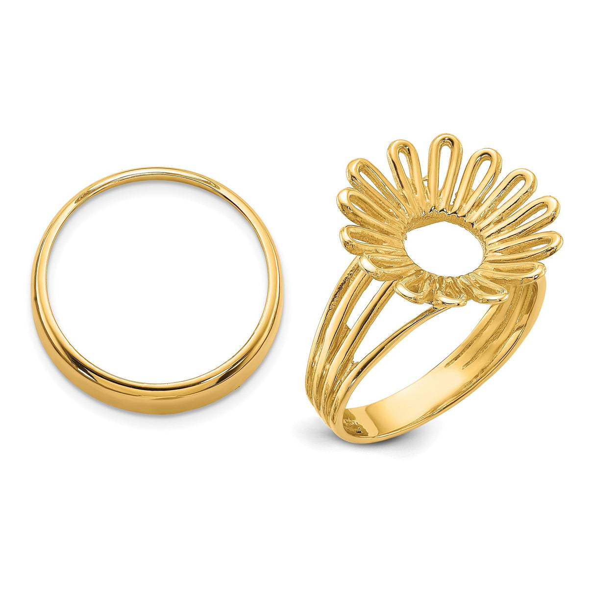 17 mm 14k Yellow Gold coin bezel for 16.5 mm Coin — additional image