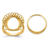 17 mm 14k Yellow Gold coin bezel for 16.5 mm Coin