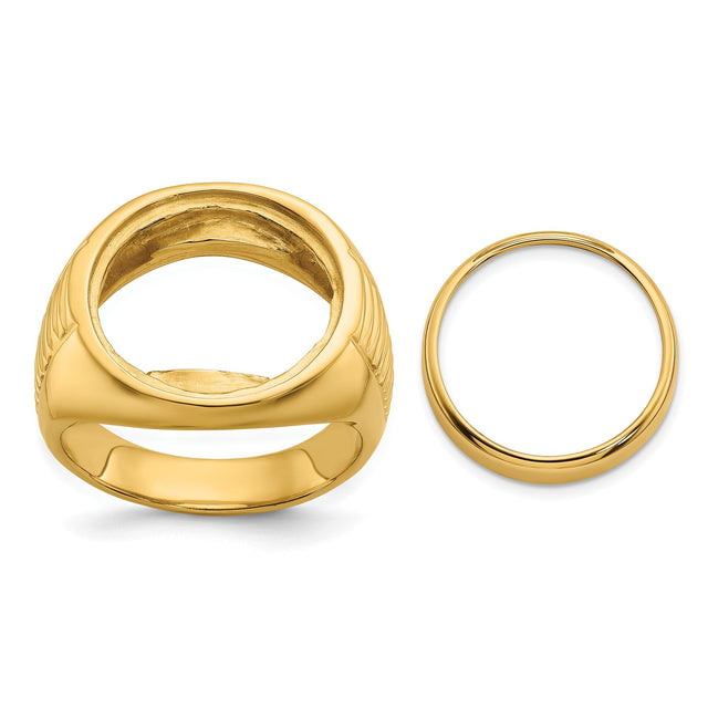 17 mm 14k Yellow Gold coin bezel for 16.5 mm Coin