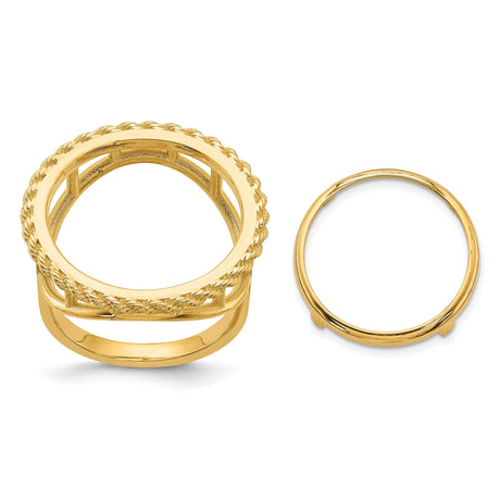 17 mm 10k Yellow Gold coin bezel for 16.5 mm Coin