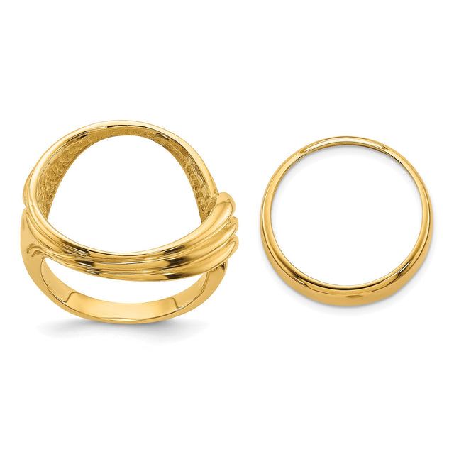 17 mm 14k Yellow Gold coin bezel for 16.5 mm Coin