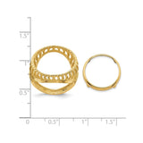 17 mm 14k Yellow Gold coin bezel for 16.5 mm Coin — size reference (ruler)