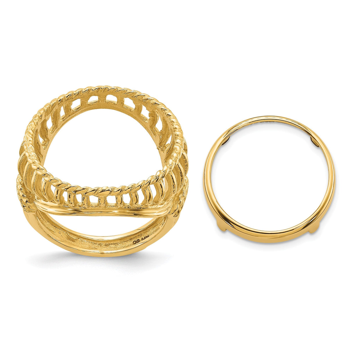 17 mm 14k Yellow Gold coin bezel for 16.5 mm Coin