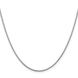 14K White Gold 1 mm Polished Chain Necklace, Solid