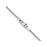 14K White Gold 1 mm Polished Chain Necklace, Solid alternate angle