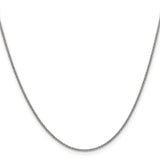 14K White Gold 1.6 mm Polished Chain Necklace, Solid