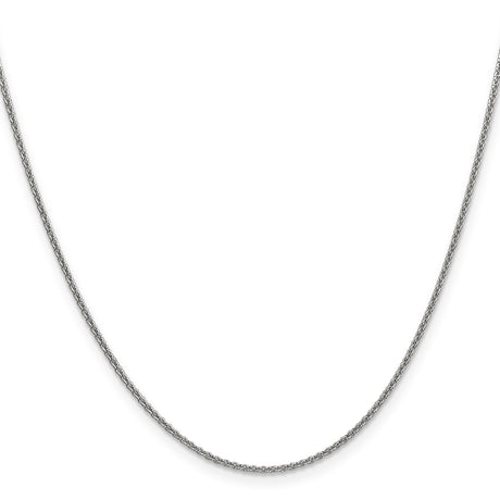 14K White Gold 1.6 mm Polished Chain Necklace, Solid