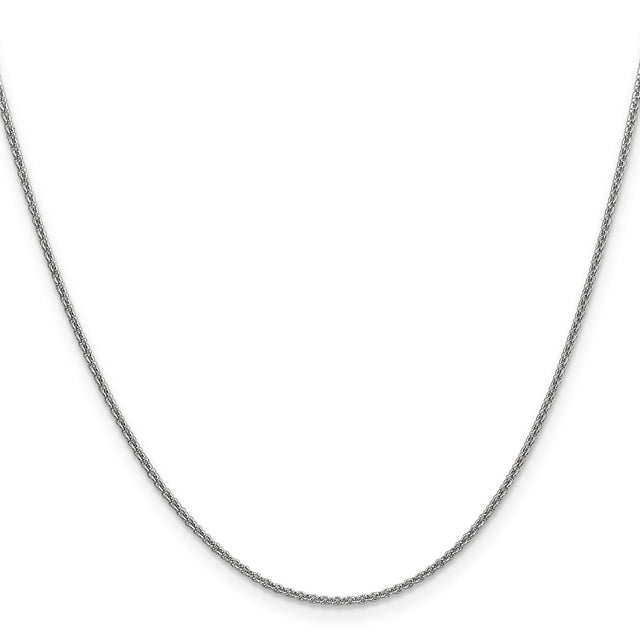 14K White Gold 1.6 mm Polished Chain Necklace, Solid