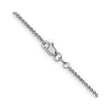 14K White Gold 1.6 mm Polished Chain Necklace, Solid alternate angle