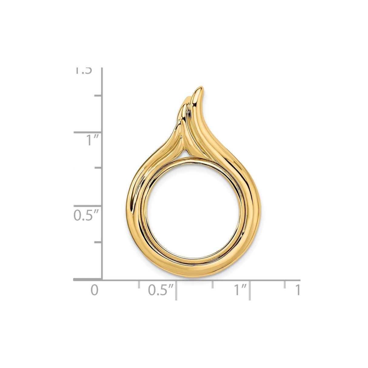 18 mm 14k Yellow Gold coin bezel for 17.8 mm Coin — size reference (ruler)